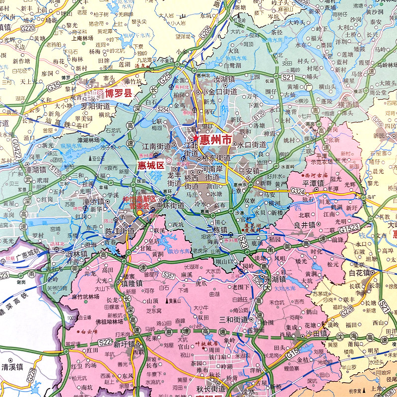 惠州市地图:行政区域、交通旅游全攻略,你get到了吗?-交通地图-淘宝好物网