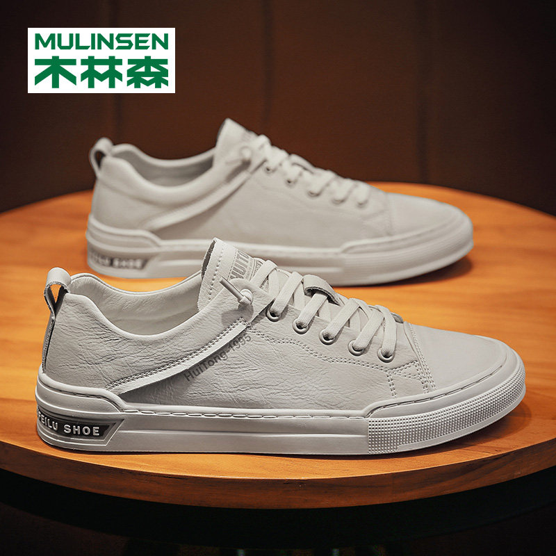 Wood Linson Men Shoes 2022 New Summer Trends 100 Hitch Bottom Plate Shoes Youth Pilot Casual Little White Shoes