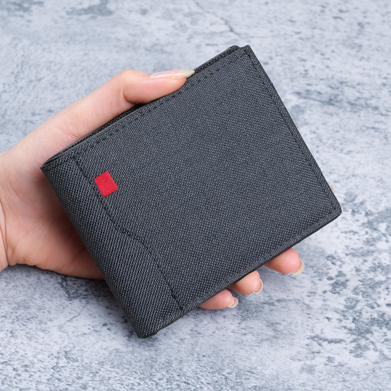 New Canvas Men's Wallet Short Style Casual Business Coin Purse Card Holder Portable Large Capacity Clutch Wallet