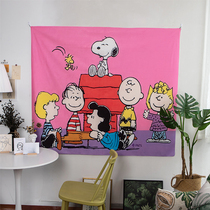 Snoopy hanging cloth bedroom bedside ins decoration background cloth childrens room decoration wall cloth cartoon large tapestry