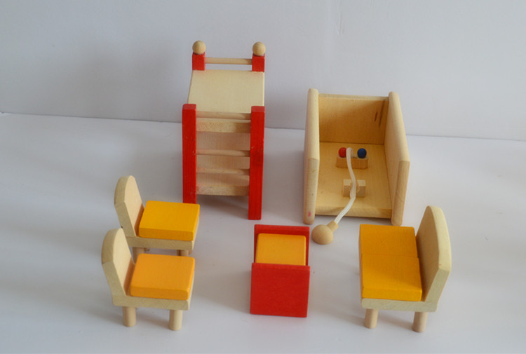 Foreign trade Original single Children's solid wood dolls table Kindergarten Dining house Wine Toy Boys Girls Puzzle Early Education Toys