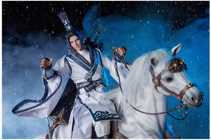 Swordnet 3 Swords Three Swords Sword Warrior Love 3 Pure Yangbing Man Broken Military Sleeve Model Silver Dragon Horse Statue Night Talk White Egret