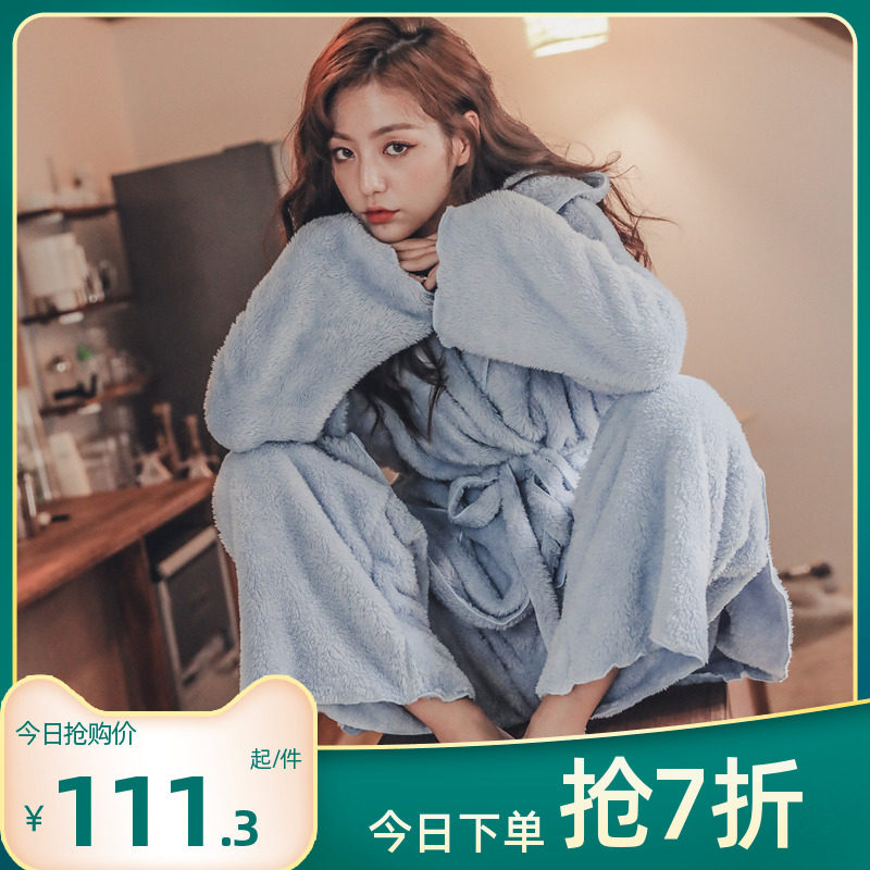 Spring and autumn winter suit for pregnant women after birth clothes thickened plywood coral plywood feeding breastfeeding and nursing home suit