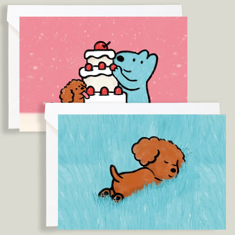 My wish is that all your wishes come true. Cute puppy illustrations, hand-drawn comics, literary postcards, greeting cards