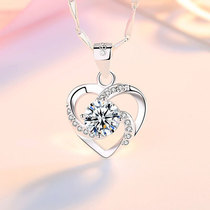 Love necklace girl pure silver light luxury small crowd 2023 New Years Day Valentines Day gift to girlfriend
