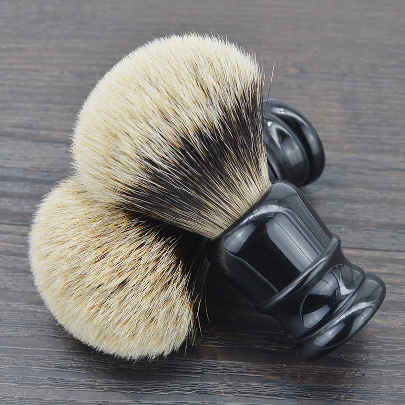 DiShi Silver Tip Road Black Badger Hair Shaving Brush Two Band Badger Hair Brush