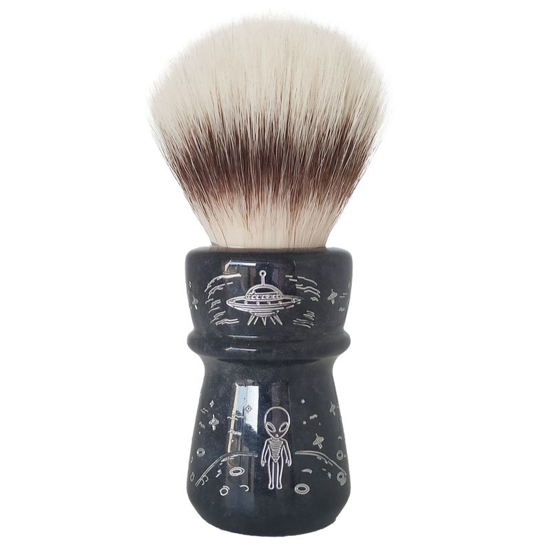 Dishi Men's Alien Hair Cloud Shaving Brush Soft Silky Artificial Silk Black Handle Beard Brush Shaving Foam Brush