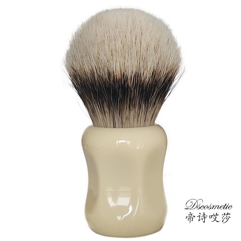 Imperial Poetry Imitation Ivory Handle Men Silver Tip Terroe Devil Hair Shaving Brush Soft Brushed Hoody Shaving Cleaning Brush