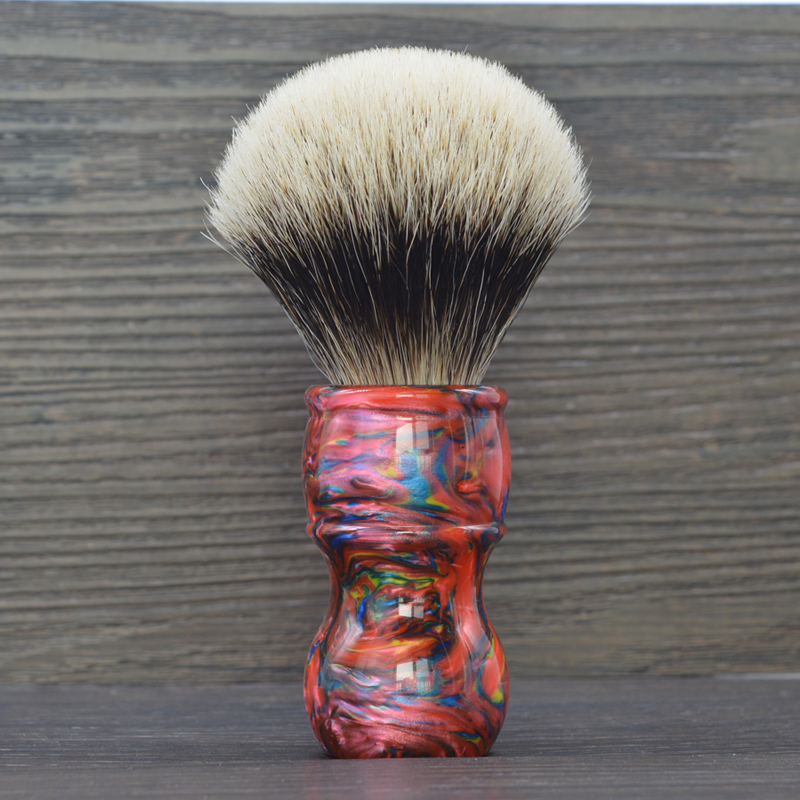 Imperial Poetry Outlet German Silver Tip Black Devil Hair Shaving Brush Men's Shave Brush Resin Handle Shaving Soap Cream Balm