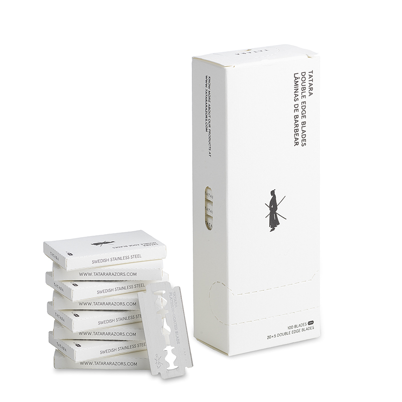 Dishi Men's Traditional Safety Razor Blades Tatara Blades Double-Edged Safety Razor Blades Whole Box of 100 Pieces