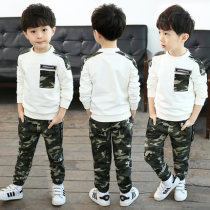 Childrens clothing boys autumn suit 2021 New 6 Childrens camouflage 8-year-old boy spring autumn Korean version handsome two-piece set