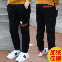 Boy plus suede pants autumn winter style 2022 new childrens clothes CUHK children casual long pants foreign air children cotton pants thickened