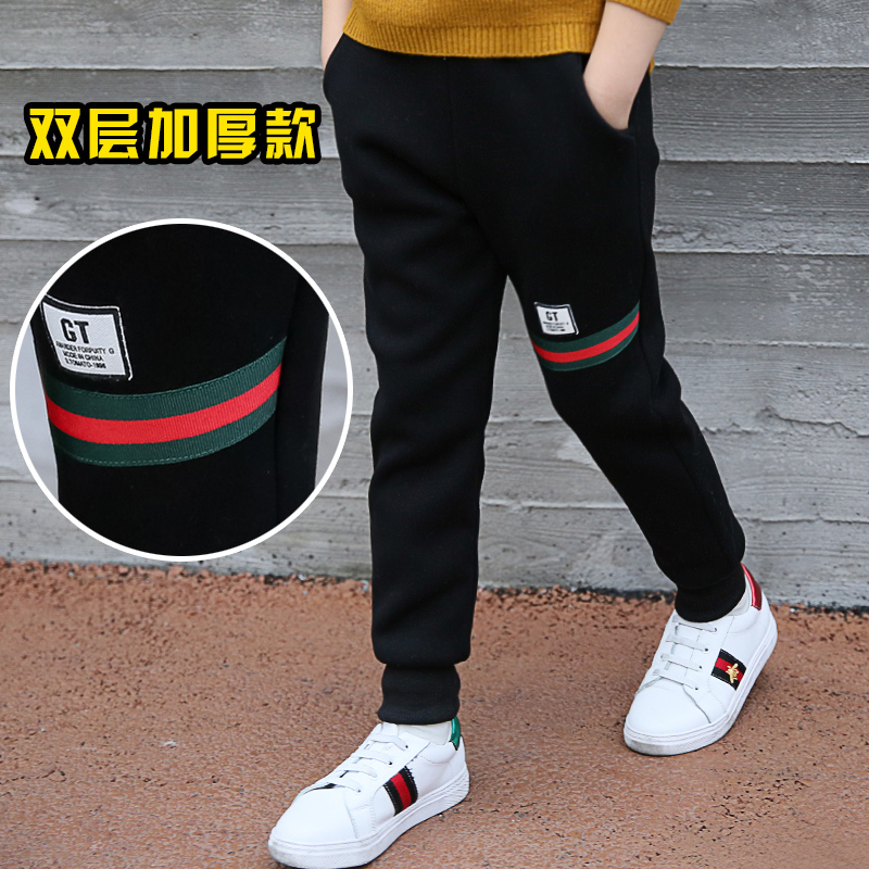 Boys ' pants Velvet thickened spring and autumn and winter trousers Sports children's children's leisure 2021 new children's clothing