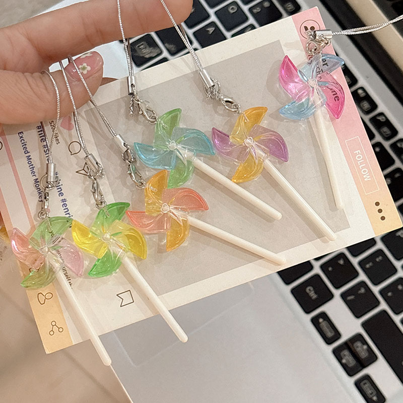 Rainbow Pinwheel Lollipop Keychain Pendant, Creative and Cute Bag Decoration, Gift for Friends, Girly Graduation Present