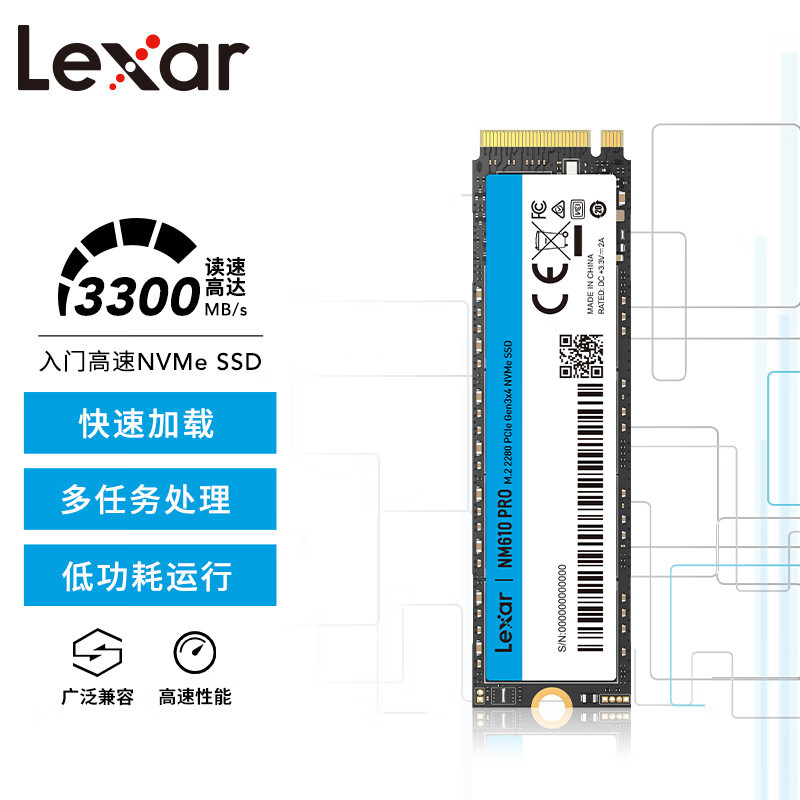 Lexar 1Tb Ssd Solid State Drive M.2 Interface Nvme Protocol Pcie 3.0 Nm610Pro