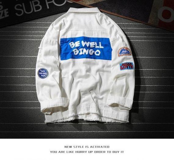 Áo khoác nam mùa thu mới nam cá tính Quần áo mỏng nam phiên bản Hàn Quốc của xu hướng áo khoác denim đẹp trai áo khoác nam cao cấp nhập khẩu