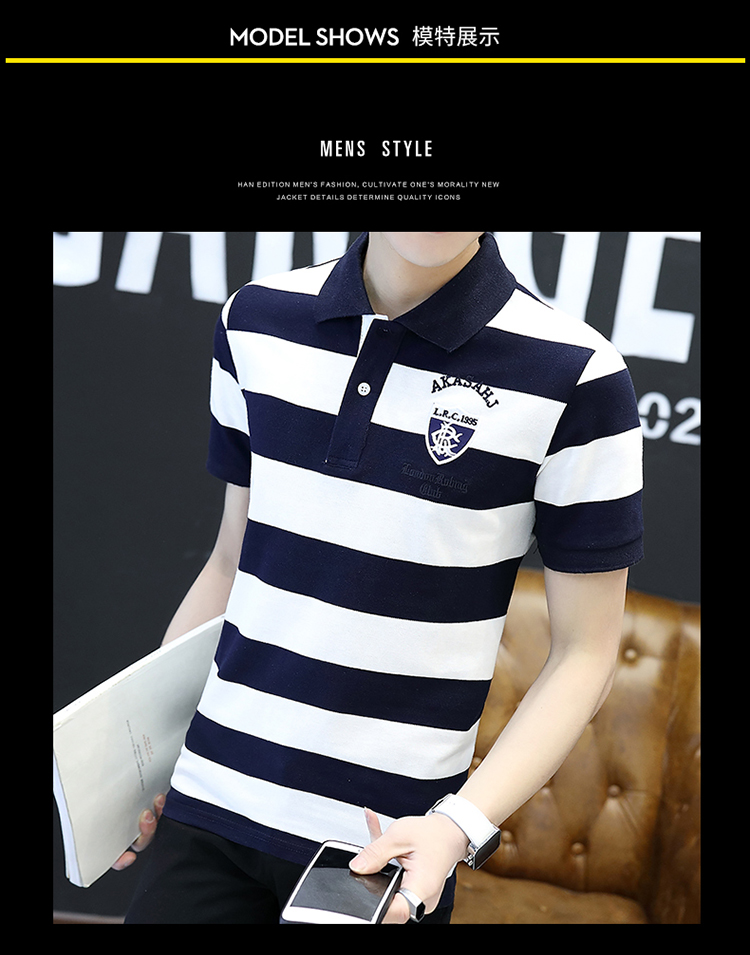 Áo sơ mi nam chạm đáy ngắn tay nam Áo thun mùa hè nam thanh niên từ bi Hàn Quốc in ấn xu hướng áo sơ mi áo polo nam hàng hiệu