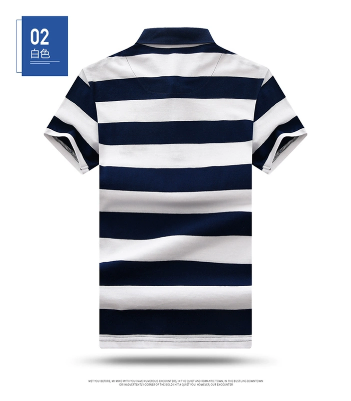 Mùa hè 2018 POLO áo sơ mi nam tay ngắn mới áo thun trung niên cotton sọc nửa tay lỏng lẻo áo phông nam có cổ