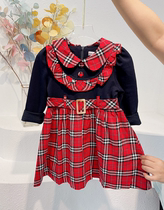 Rainbow Home Girls foreign style college style plaid dress# P492
