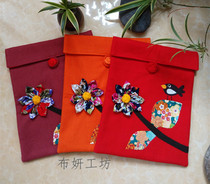  Original handmade fabric Retro forest series tablet bag protective cover handmade disc buckle fabric bag