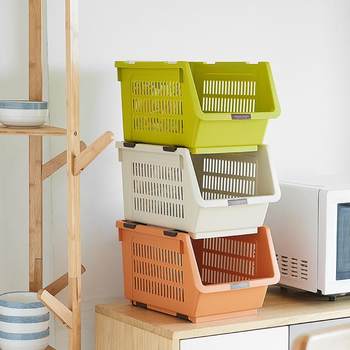 Japanese imported vegetables stacked water basket fruit and vegetable storage basket kitchen bathroom storage rack storage basket