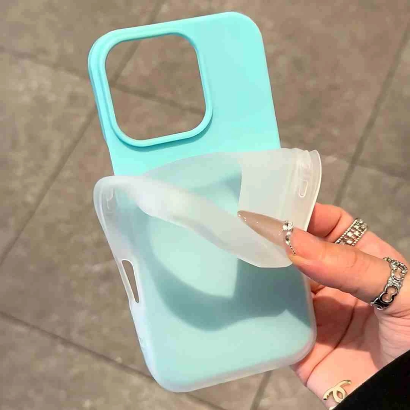 Solid Color Simple Two-In-One Jelly Case Macaron Color Suitable for iPhone 17, 16 Pro Max Phone Case, iPhone 15 Plus Protective Cover, 14 Pro New Model, 13 Pro Max, 12Pm Versatile, ins for Women
