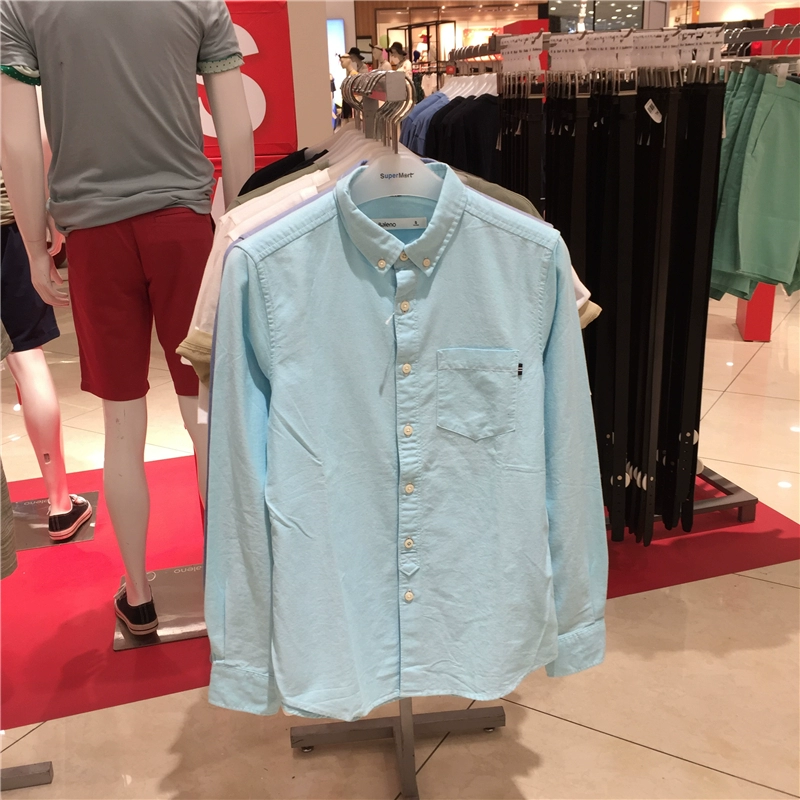 Áo chính hãng Baleno Benny Road mùa thu cho nam Cotton Thoải mái màu đơn giản Slim Oxford Áo sơ mi dài tay