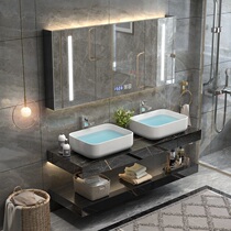 Nordic bathroom cabinet combination Rock plate Marble one-piece basin Wall-mounted sink Toilet kubcOLvQa