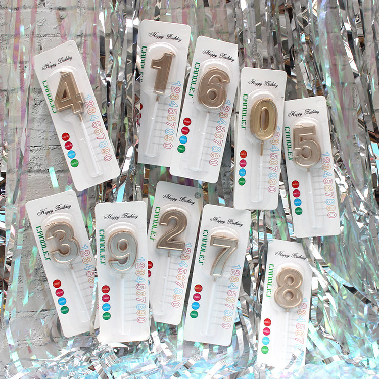 Birthday Candle Big champagne digital candle 0-9 Children's birthday party cake adornment big number