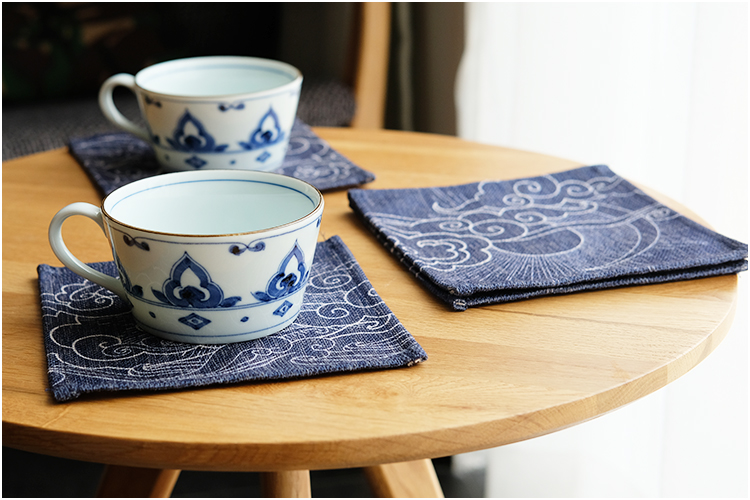 Mẫu ban đầu bông cùi Nhật Bản tách trà pad cách nhiệt mat placemat vuông vải bàn mat bàn cà phê mat bàn mat khăn trải bàn tết