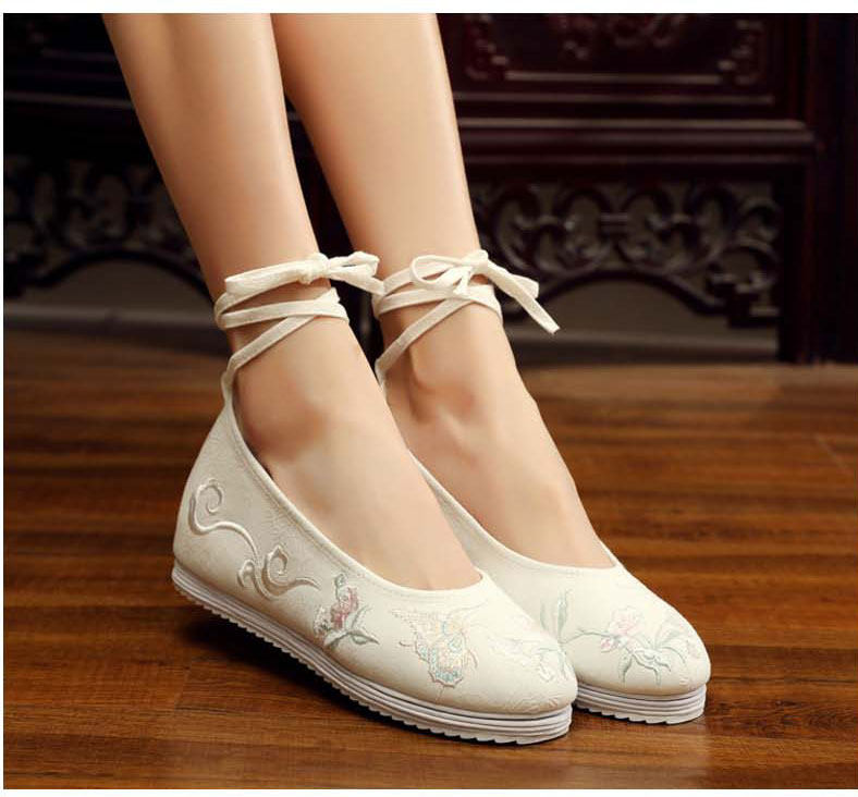 Women's shoes 2021 new cloth shoes antique shoes women's Hanfu shoes embroidered shoes with retro flat ancient costume dancing shoes - Taobao