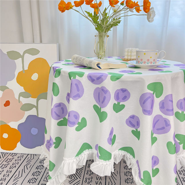 Tablecloth fabric ins girly heart velvet lace ຕາຕະລາງນັກຮຽນ pastoral ຂະຫນາດນ້ອຍຜ້າຕາຕະລາງກາເຟສົດຍາວຜ້າຕາຕະລາງ