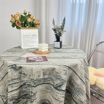 Retro literary wood grain tablecloth cotton linen background cloth cover Retro literary wood grain tablecloth cotton linen background cloth cover
