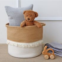 Nordic ins cotton tassel storage basket weaving basket Nordic home finishing frame childrens room decoration