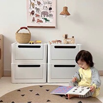 Ins Korean childrens toy storage box large capacity household multifunctional baby plastic storage box clothes cabinet