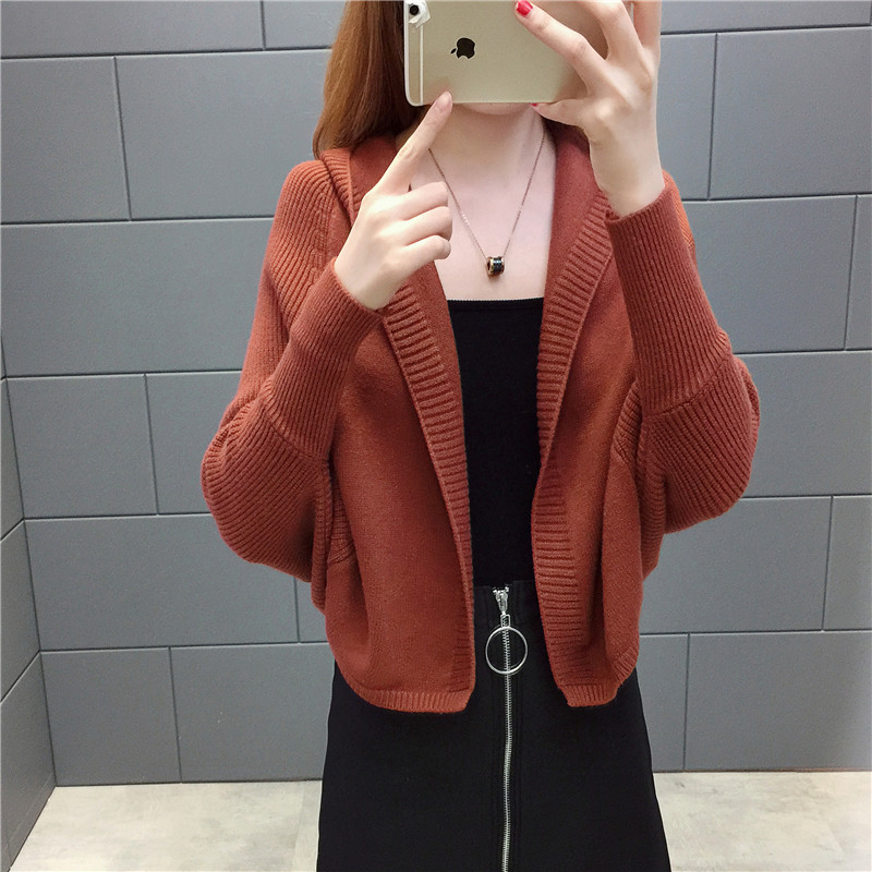 Áo len dệt kim xuân hè 2018 áo choàng nữ áo choàng bat áo len ngắn áo len mới áo choàng trang phục áo khoác cardigan nữ mỏng