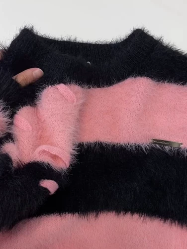 Корейский бархатный демисезонный сексуальный утепленный свитер, свободный крой