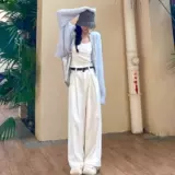 Синий кардиган, осенний свитер, короткая куртка