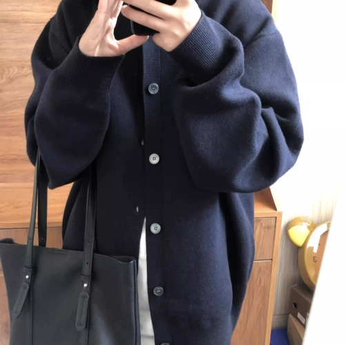 Трикотажный осенний свитер, куртка для отдыха, свободный крой