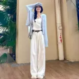 Синий кардиган, осенний свитер, короткая куртка