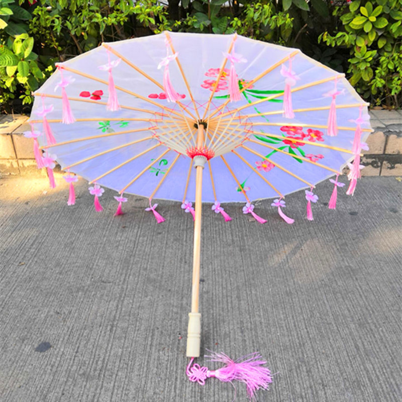 Ancient Wind Flow Su Petal Fairy Umbrella Shark man in tears Handmaid's silk umbrella Classical Props Performance Umbrella Dance Flower Umbrella photo