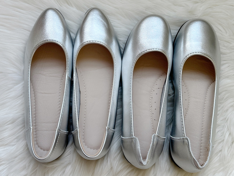 Hainan Airlines Silver Pointed and Round Toe Exclamation Mark Flat Shoes, First Layer Soft Cowhide Genuine Leather Work Shoes