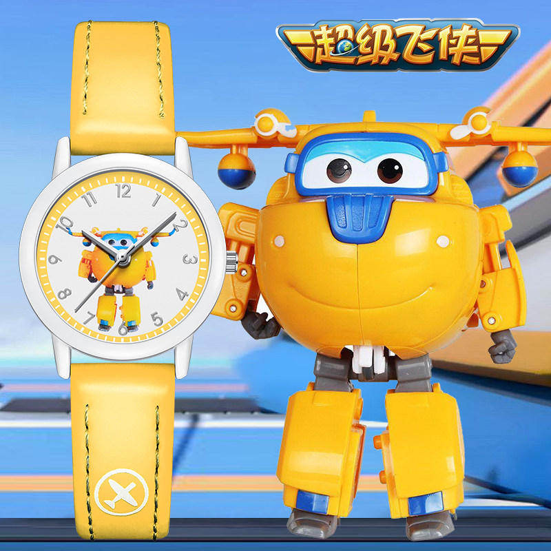 Super flying man Children's watch pointer type only looks at the time figures, boys and girls, primary school students, cartoons