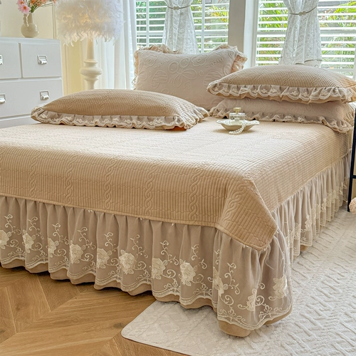 Демисезонная коралловая нескользящая утепленная простыня, комплект, 3 предмета