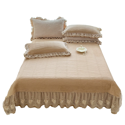 Демисезонная коралловая нескользящая утепленная простыня, комплект, 3 предмета