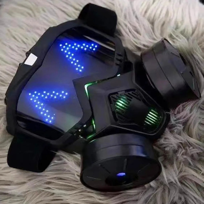 App-Style Luminous Simulated Gas Mask Led Mask with Built-In Bluetooth Programmable Text Animation Display Screen