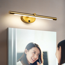 Bathroom toilet mural makeup vanity gold and black with button switch LED mirror lighting