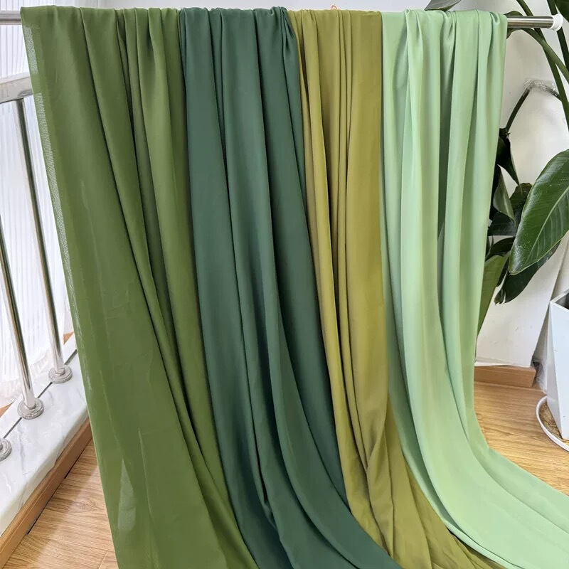 Avocado Army Green Ink Green Wedding Veil Fabric Wedding Background Decoration Drape Chiffon Fabric