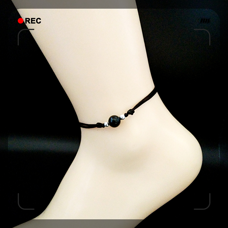 Pha lê thủ công tự nhiên mã não [tinh linh ác quỷ] may mắn dây đỏ năm sinh thời trang vòng chân nữ vòng đeo chân nữ
