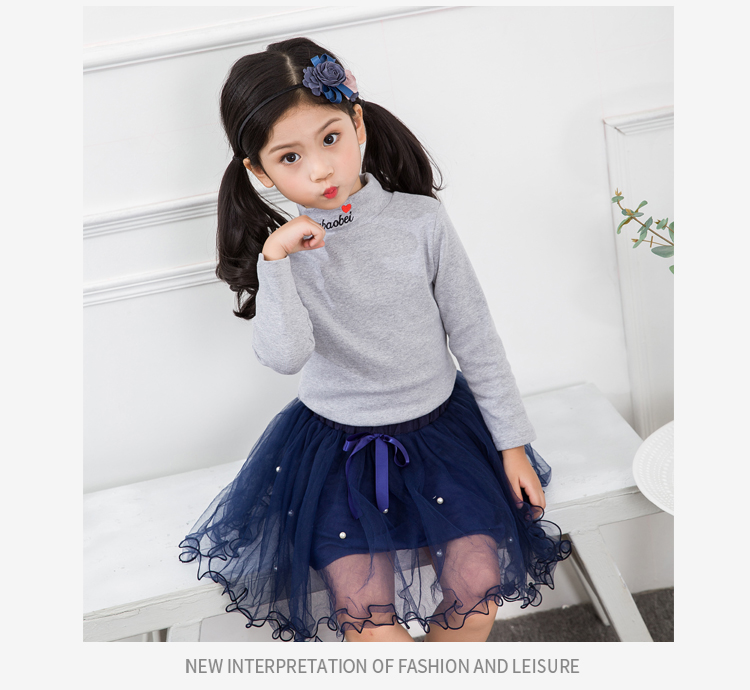 Áo thun bé gái dài tay 2018 mùa thu mới cho bé cộng với áo thun nhung trẻ em cotton bé gái mùa xuân và áo mùa thu thủy triều quần áo trẻ con